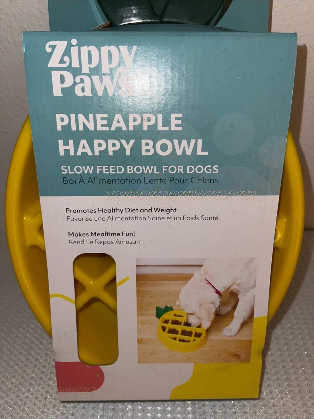 CLOSE OUT SALE - Zippy Paws Pineapple Slow Feed Dog Bowl - NWT